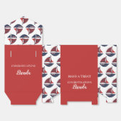 Blue & Red Nautical Baby Shower 4"w x 2"l x 5"h フェイバーボックス (見開き)