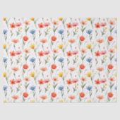 Blue Red Pink Flowers 薄葉紙 (正面)