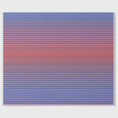Blue Red Pink Retro Stripe Gift Wrap Pattern ラッピングペーパー (フラット)