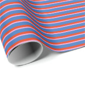 Blue Red Pink Retro Stripe Gift Wrap Pattern ラッピングペーパー (ロールコーナー)