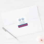 Blue Red Seashells航海の日付の保存 スクエアシール (封筒)