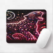 Blue + Red Spotted Leopard On Thick Laptop Tablet マウスパッド (マウス)