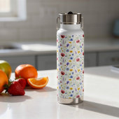 Blue Red Watercolor Wildflower ウォーターボトル