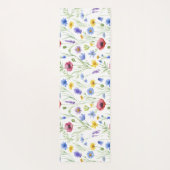 Blue Red Watercolor Wildflower ヨガマット (裏面)
