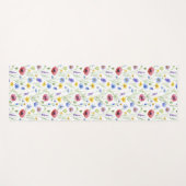 Blue Red Watercolor Wildflower ヨガマット (正面(横))