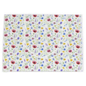 Blue Red Watercolor Wildflower ラージペーパーバッグ (正面)