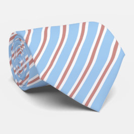 Blue, Red & White Diagonal Striped Neck Tie ネクタイ