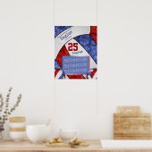 blue red white volleyball team photo ポスター (キッチン)