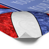 blue red white volleyball team photo ポスター (角)