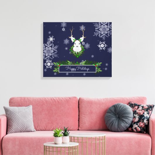 Blue Reindeer Canvas Print キャンバスプリント (インサイチュ (リビング))