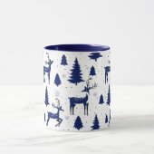 Blue Reindeer Christmas Mug マグカップ (中央)