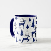 Blue Reindeer Christmas Mug マグカップ (正面左)
