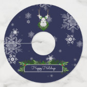 Blue Reindeer Wine Glass Tags ワイングラスタグ (正面)