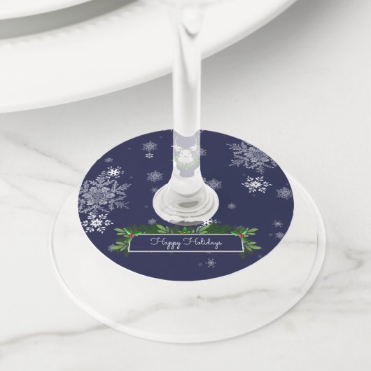 Blue Reindeer Wine Glass Tags ワイングラスタグ (クローズアップ)