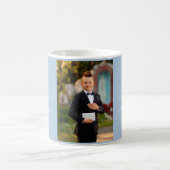 Blue Religious Cross Boy First Communion Photo コーヒーマグカップ (中央)