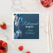 Blue Retirement Party Balloon Gifts スタンダードカクテルナプキン (インサイチュ)