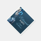 Blue Retirement Party Balloon Gifts スタンダードカクテルナプキン (角)