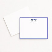 Blue Retro Car Nursery Note Card 案内状