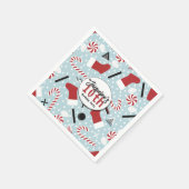 Blue Retro Christmas Peppermint Birthday スタンダードカクテルナプキン (角)