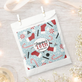Blue Retro Christmas Peppermint Birthday フェイバーバッグ