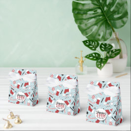 Blue Retro Christmas Peppermint Birthday  フェイバーボックス