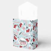 Blue Retro Christmas Peppermint Birthday  フェイバーボックス (オープン)