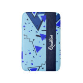 Blue retro print バスマット (正面縦)