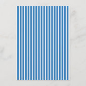 Blue Retro Stripes Wedding Details Card エンクロージャーカード (裏面)