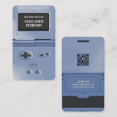 Blue Retro Style Gaming Console Game Designer 名刺 (正面/裏面)