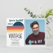 Blue Retro Sun 1995 Photo 30th Birthday  シーズンカード (スタンド正面)