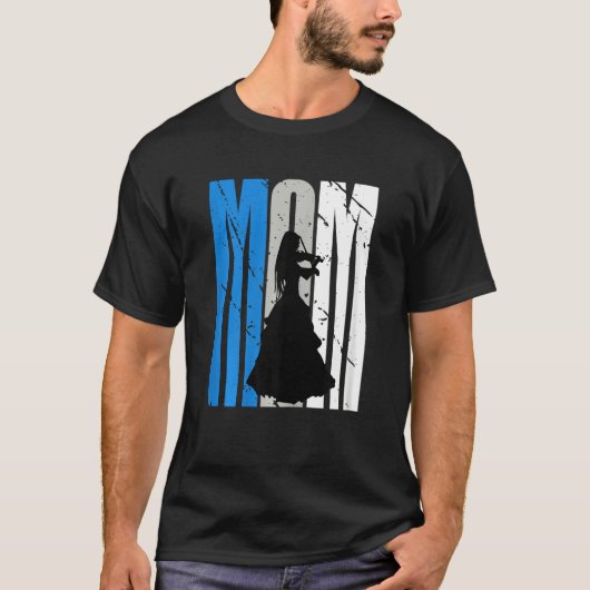 Blue Retro Violin Mom Violinist Moms Plays In Orch Tシャツ (正面)