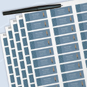 Blue Return Address Labels with Circus Giraffe ラベル