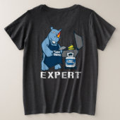 Blue Rhino "グリリング専門家" プラスサイズTシャツ (デザイン裏面)