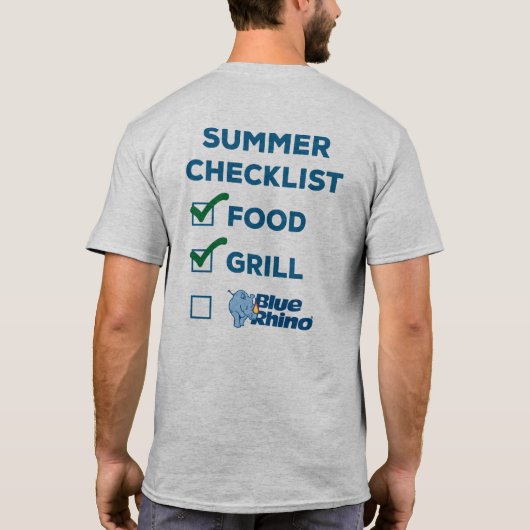 Blue Rhino "Summer Checklist"メンズ Tシャツ (裏面)
