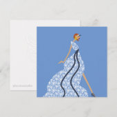 Blue Rhythm Muse Glam Fashion Art Card 招待状 (正面/裏面)