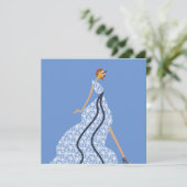 Blue Rhythm Muse Glam Fashion Art Card 招待状 (スタンド正面)