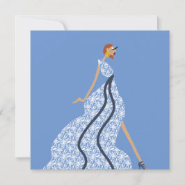 Blue Rhythm Muse Glam Fashion Art Card 招待状