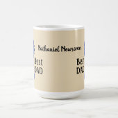 Blue Ribbon #1パパは名前でパーソナライズ コーヒーマグカップ (中央)