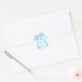 Blue Ribbon Baby Shower Sticker ラウンドシール (封筒)