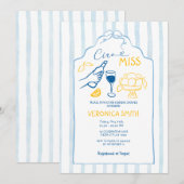 Blue Ribbon Italy Ciao Miss Lemon  Bridal Shower 招待状 (正面/裏面)