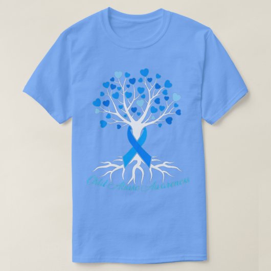 Blue Ribbon Tree Heart Child Abuse Prevention Mont Tシャツ (デザイン正面)