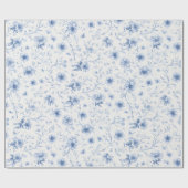 Blue Ribbons and Bows Toile Coquette Pattern ラッピングペーパー (フラット)