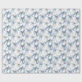 Blue Ribbons and Bows Toile Coquette Pattern  ラッピングペーパー (フラット)