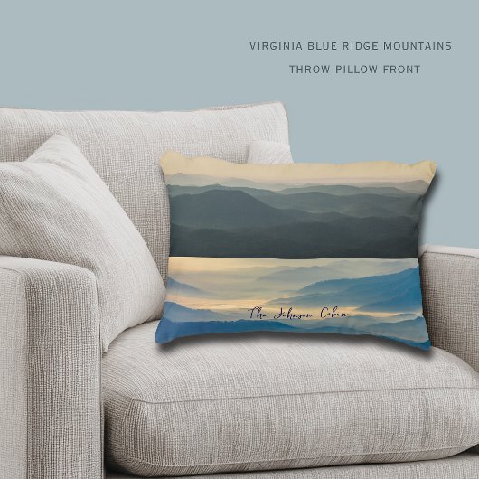 Blue Ridge Dusk to Dawn Virginia Accent Pillow アクセントクッション