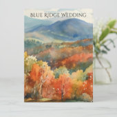 Blue Ridge Mountains Fall Watercolor Wedding  招待状 (スタンド正面)