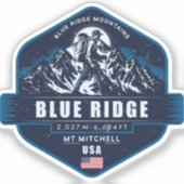Blue Ridge Mountains Hiking Badge| シール (正面)