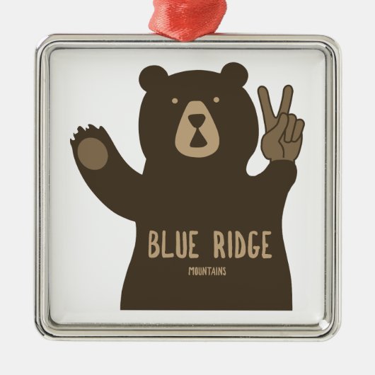 Blue Ridge Mountains Peace Bear メタルオーナメント (正面)