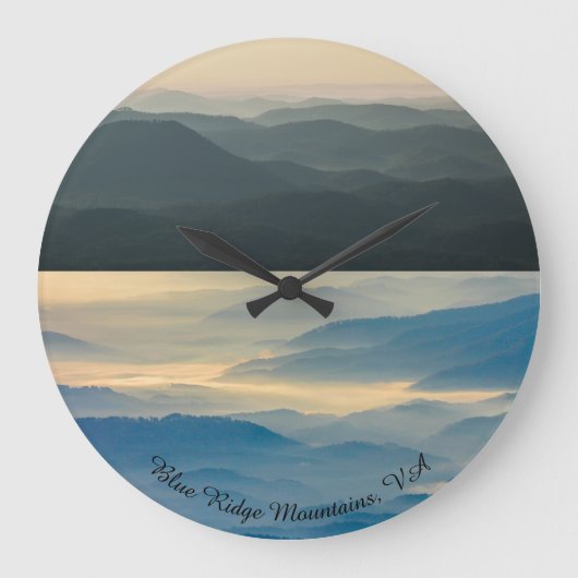 Blue Ridge Mountains Virginia Wall Clock ラージ壁時計 (正面)