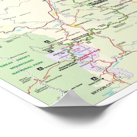 Blue Ridge Parkway map poster ポスター (角)