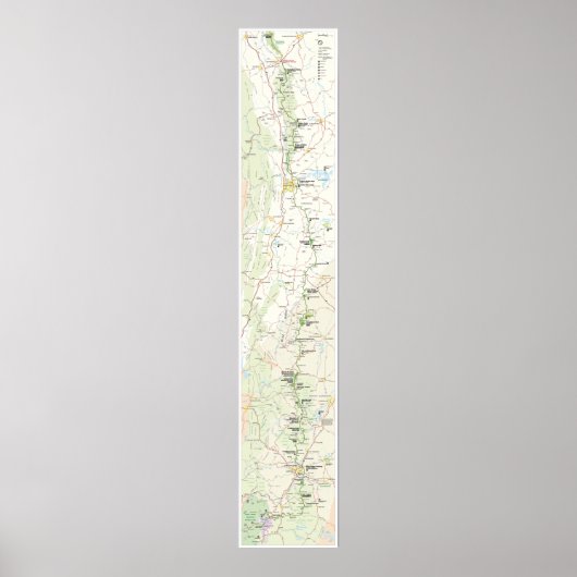 Blue Ridge Parkway map poster ポスター (正面)